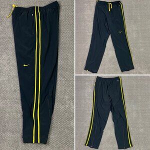 Nike Livestrong Woven Track Pants Men's Large Black Yellow Dri Fit 371770 010